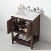 24" Bathroom Vanity with Ceramic Sink, Solid Wood Frame, Tapered Feet, Ample Storage, Freestanding Design for Small Bathrooms - 2 of 4