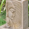NAYSAYE Fountain Indoor Outdoor Figurine Water Feature High Sandstone Design for Garden Patio Lawn, Beige, 6.5"*13.9"*28.6" - 4 of 4