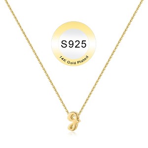 Turandoss S925 Sterling Silver Initial Necklace for Women Girls, Dainty 18K Gold Letter Necklace, Gold Jewelry for Women, Gifts for Girls, 16+3Inches - 1 of 4