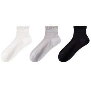 Anna-Kaci Women's Ribbed Ankle Socks with Soft Ruffle Cuff Stretch Knit Fabric for Everyday Comfort 3-Pack - 1 of 4