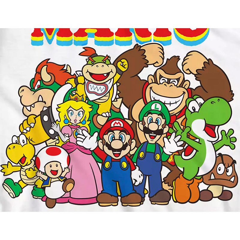 Super Mario Men's Classic Character Group Adult Graphic Print T-Shirt, 3 of 4