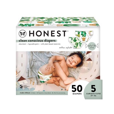 The Honest Company Disposable Diapers - Plant Pose & Cactus - Size 5 - 50ct