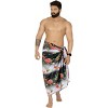 LA LEELA Men's Christmas Tree Bath Trunk Swimsuit Vacation Xmas Party Gifts Sarong Holiday Pareo Beach Wrap One Size Black - 3 of 4