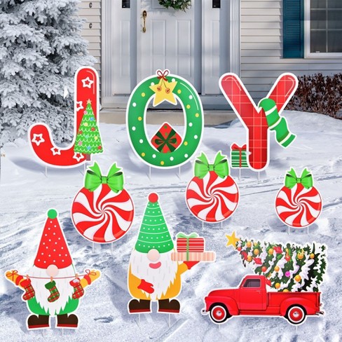 Nifti Nest Christmas Joy Yard Signs, 9 Pcs : Target
