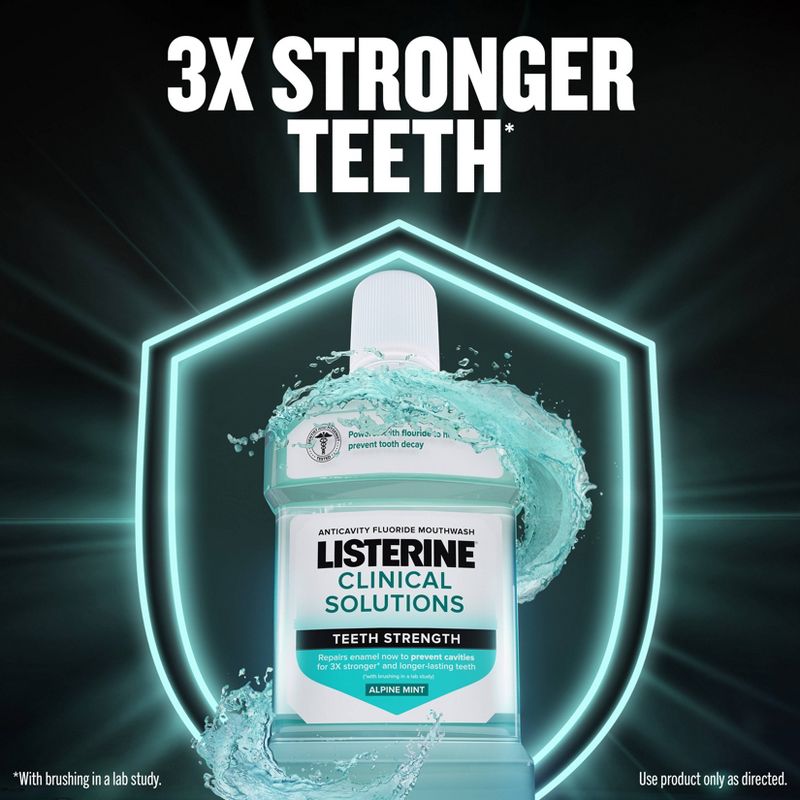 Listerine Clinical Solutions Enamel Strength Mouthwash Alphine Mint - 1L, 5 of 9