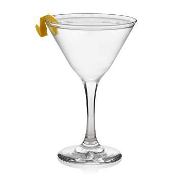LEMONSODA Slanted Martini Glasses Set of 4 - Crystal Clear Martini Glasses  - Large Hand Blown Bar Glasses for Cosmopolitan, Margarita, Manhattan