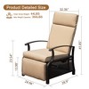DOMETOUR Adjustable Patio Recliner Chair with Flip Table, Push Back, Removable Cushions, Supports 350lbs, Beige - 2 of 4