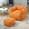 MOONMISS Chenille Foam Bean Bag Chair with Ottoman Armrests and Back Support - 3 of 4