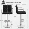 Yaheetech Set of 2 Faux Leather Bar Stools with Backrest and Footrest - 3 of 4