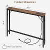 5.9" Narrow Console Table with Outlets, Slim Sofa Table for Living Room, Skinny Behind Couch Table, Industrial Hallway Table for Entryway - 2 of 4