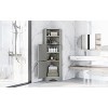 Akoasm Tall MDF Bathroom Corner Storage Cabinet With Doors£¬Adjustable Shelves-Gray - 4 of 4
