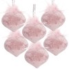 NAYSAYE Party Decoration and Accessories Glass Christmas Ball Ornaments Set of 6 for Christmas Tree Decorations, Pink, 3.9"*3.9"*0.09" - 2 of 4