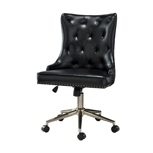 Busiris Height Adjustable Task Chair with Nailhead Trim | Karat Home-TURQUOISE - image 1 of 4