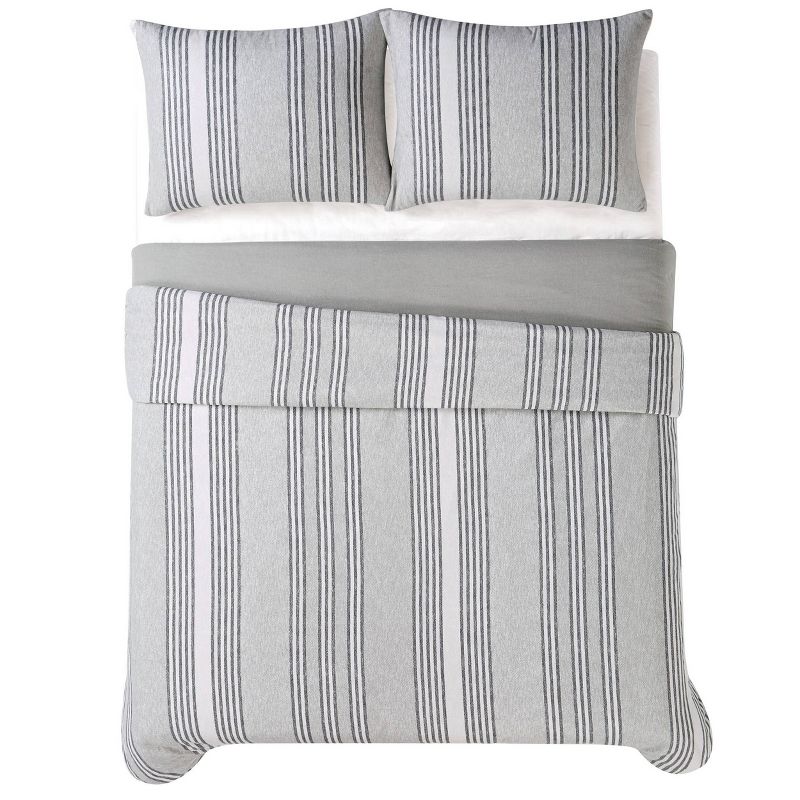 Kiel Stripe Flannel Comforter Set Gray - Truly Soft, 5 of 7