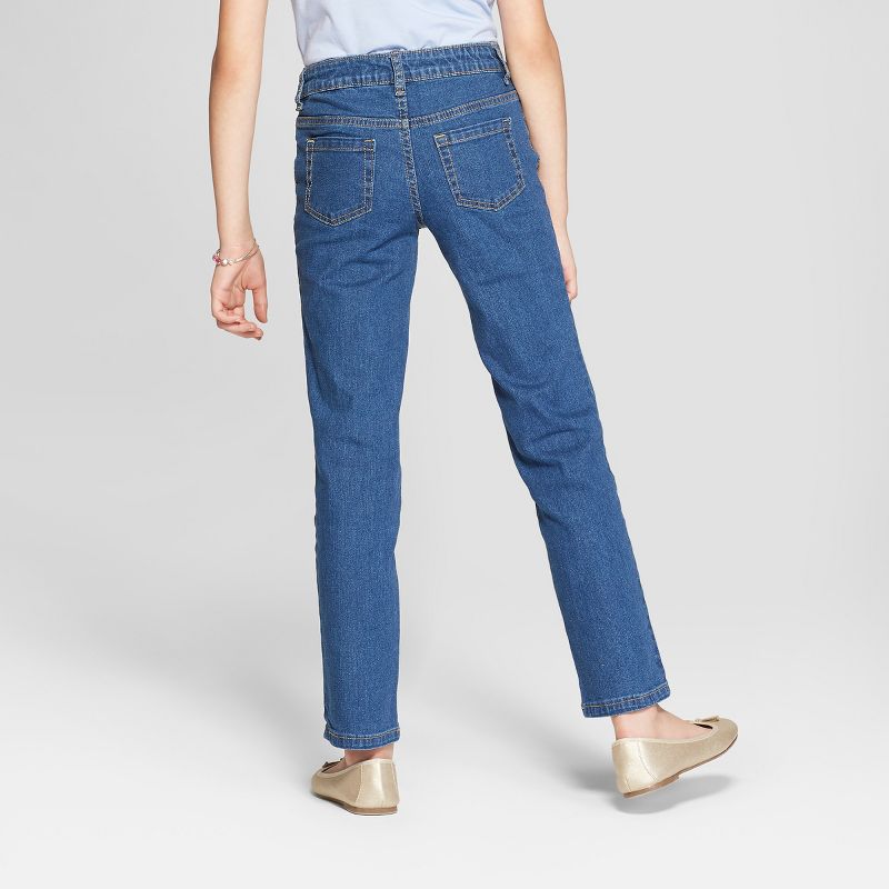 Girls' Mid-Rise Straight Jeans - Cat & Jack™, 2 of 4
