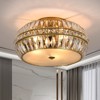 PAKOKULA Modern 18.3 in. 3-Light Gold Drum Semi-Flush Mount Ceiling Light With Irregular Crystal Shade - 2 of 4