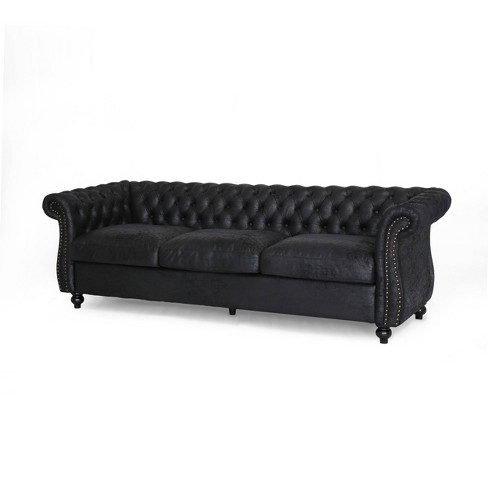 Somerville Chesterfield Sofa Black Christopher Knight Home