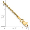 Black Bow Jewelry 1.6mm 14K Yellow Gold Solid Classic Rope Chain Anklet, 9 Inch - 4 of 4
