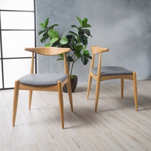 PAGED Rubberwood Dining Chairs Set of 2 Retro-Elegant Living Room Chairs with Ergonomic Backrest and Comfort Cushions for Living Room - 1 of 4