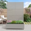 Wooakway Metal Planter Box with Trellis Raised Garden Bed with Arbor Privacy Screen Black/Gray/Brown - 2 of 4