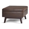 CAVINAS 34.1" Faux Leather Storage Ottoman Bench,Mid-Century Footstool with Safety Hinges,Storage Bench for Bedroom,Living Room,Entryway - 2 of 4