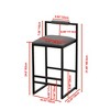 Bar Stool with Backrest Set of 2 Counter Height PU Leather Upholstered Bar Chairs with Footrest - 3 of 4