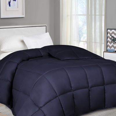 King Navy Blue Reversible Down Alternative Microfiber Comforter