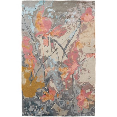 Dafney Transitional Floral & Botanical Blue/Pink/Gray Area Rug