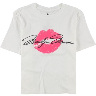 Junk Food Womens Cropped Marilyn Kiss Graphic T-Shirt