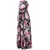 WhizMax Women's Strapless Bohemian Floral Party Maxi Dress High Waist ube Top Boho Beach Dress with Pockets - 4 of 4