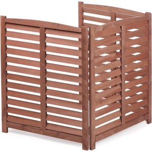 XINGHANZHENXUAN 3-Panel Outdoor Air Conditioner Fence 3-Section Outdoor Wooden Screen, Outside Wood Fence - 1 of 4