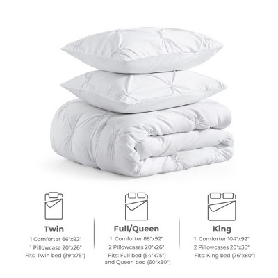 White Full/Queen Down Alternative Microfiber Comforter Set
