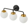 POWLIG 22.44-in 3-Light Black&Gold Bathroom Light Fixtures Over Mirror Vanity Lighting with Milk White Glass Globe Shades - 2 of 4