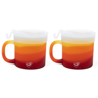 Silipint: 2 Pack 16oz Silicone Coffee Mug W/ Lid, Marigold