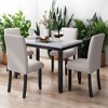 5-Piece Dining Table Set with Faux Marble Tabletop and 4 Upholstered Chairs, Solid Wood Frame Kitchen Table Set for Dining Room - 2 of 4