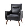 Alzira Vegan Leather Armchair with Tufted Back | KARAT HOME - 2 of 4