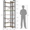 Corner Bookshelf 72" L Shaped Bookcase, Corner Bookshelves Industrial Bookcase 5 Tier L-Shape Bookshelf, Large Bookcases with Beaded Design - 2 of 4
