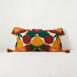 Oversized Embroidered Pomegranate Lumbar Throw Pillow - Opalhouse™ designed with Jungalow™