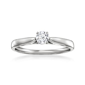 Ross-Simons 0.25 Carat Lab-Grown Diamond Solitaire Ring in Sterling Silver - 1 of 4