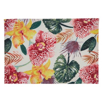 Saro Lifestyle Lanai Floral Placemat (Set of 4 pcs), Multi