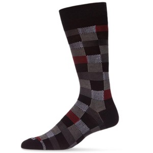 Memoi Men's Checkerboard Plaid Bamboo Dress Crew Socks - 1 of 4