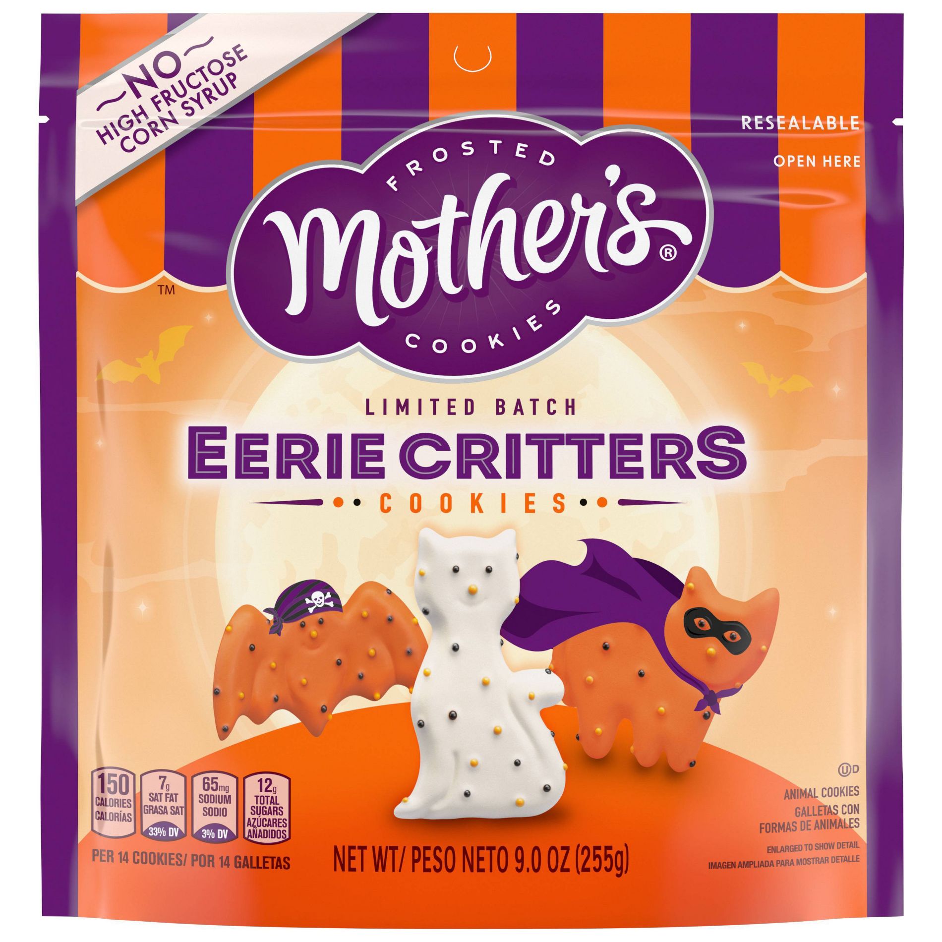 Mother's Cookies Halloween Eerie Critters Cookies Snacks - 9oz