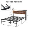 Homhougo Full Size Bed Frame, Upholstered Platform with Overhead Placement Space Brown - 2 of 4