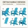 Infurnic Outdoor Portable Chairs Folding Adirondack Wooden Textured with Cup Holder Weather Resistant, Backyard, Garden, Blue, 29.6"*31.4"*36.4" - 4 of 4