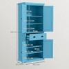 NicBex Storage Buffet Cabinet 72" Freestanding Kitchen Pantry Floor Sideboard Cabinet with 4 Doors, Drawer and 3 Adjustable Shelves - 3 of 4