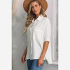 Amaryllis Women’s Relaxed Fit Button Down Gauze Shirt with Front Pocket Collared Neckline and High Low Hem - 4 of 4