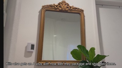 Hamilton Hills Gold Baroque Arched Wall Mirror with Wood Frame