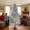 Artificial Christmas Tree, Prelit Snow Flocked Xmas Tree with PE Branch Tips, Colorful Lights, Metal Stand, Full Tree for Christmas Decor - 3 of 4