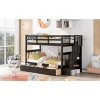 Streamdale Stairway Twin-Over-Twin Bunk Bed with Three Drawers for Bedroom, Dorm - Espresso - 3 of 4