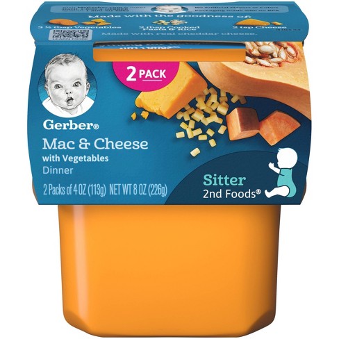 Gerber Sitter 2nd Foods Mac And Cheese With Vegetables Baby Meals 2ct 4oz Each Target